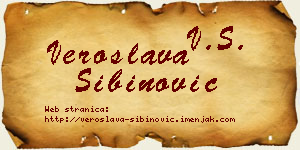 Veroslava Sibinović vizit kartica